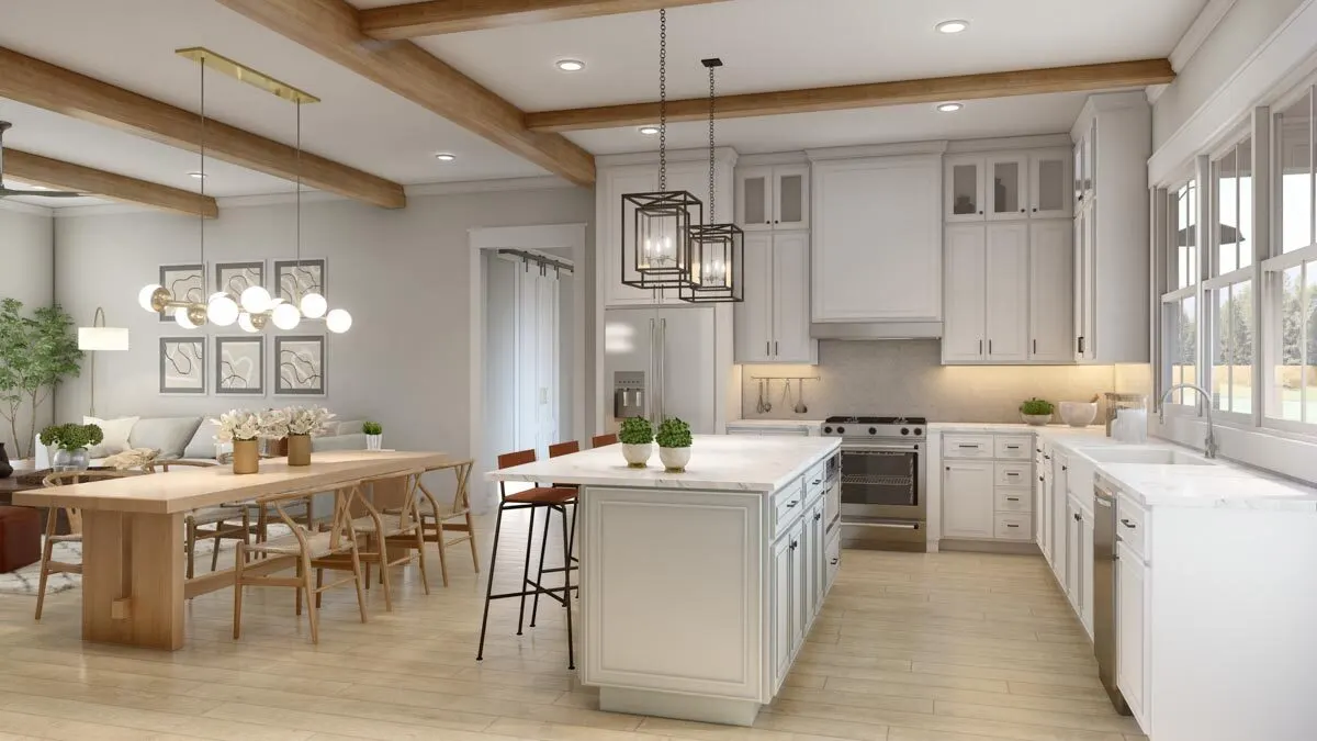 The kitchen and dining lighting have an exquisite design.