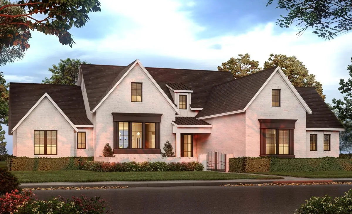 The landscaping enhances the curb appeal of the property façade.