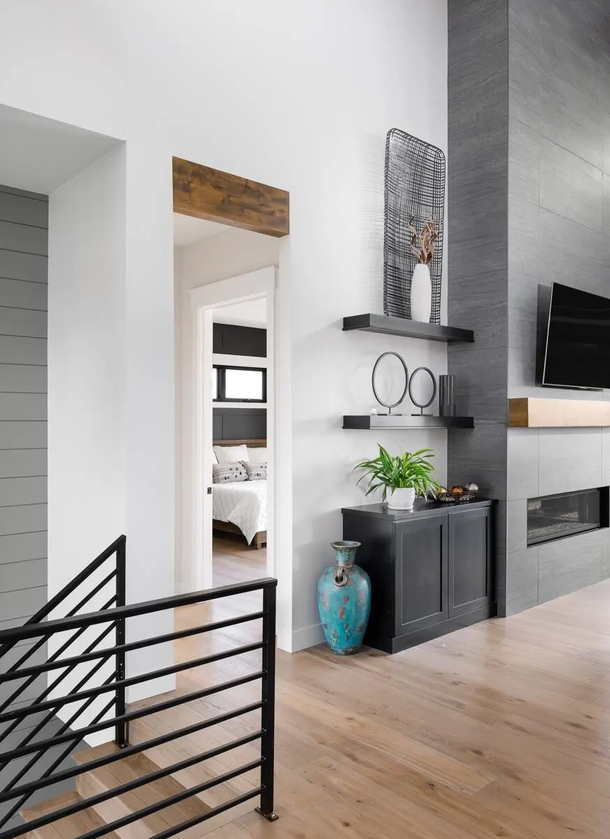 Master bedroom near the stairs to the lower level