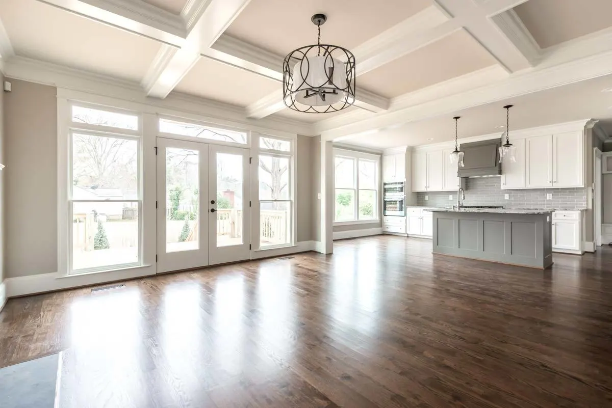 The room is made more beautiful by stunning chandeliers.