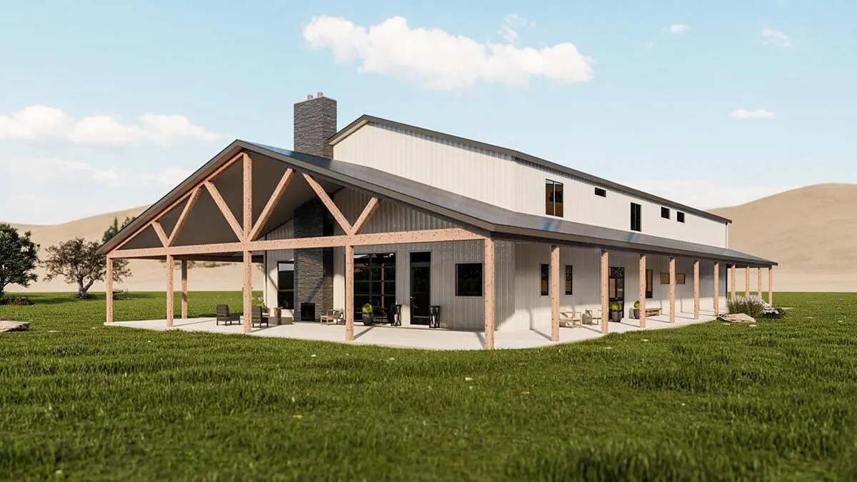 Different angles to look at the covered porch and connecting patio on the side.