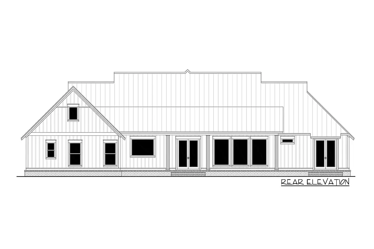 Rough sketch of the back part where the covered porch is located and a side entry door.