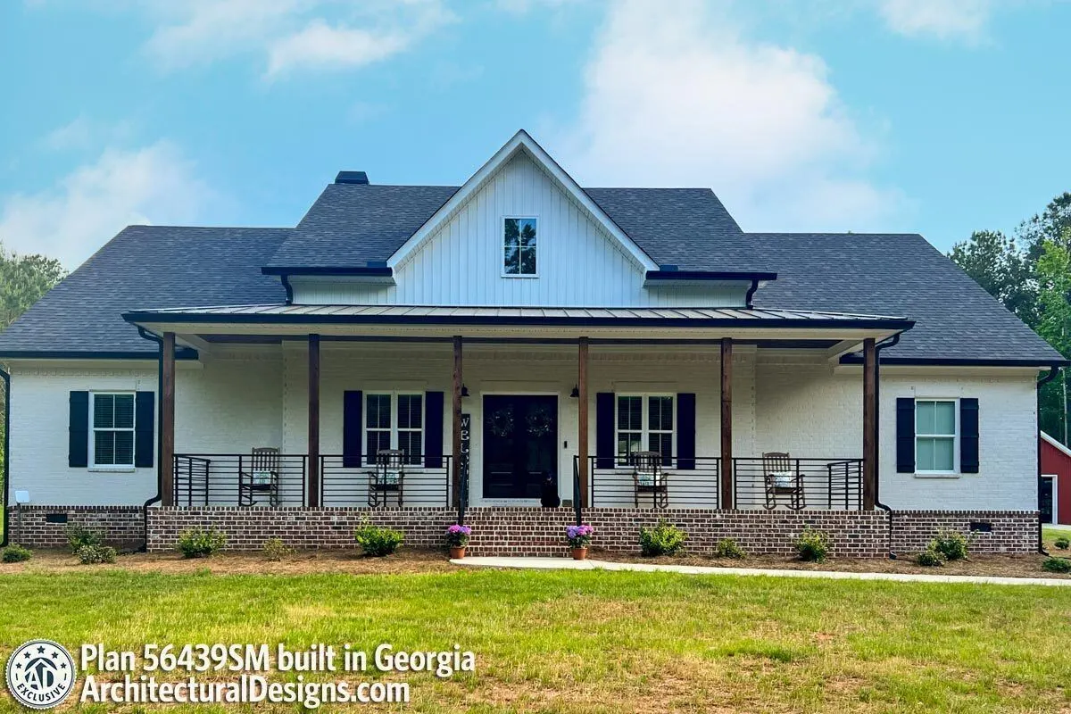 French doors and windows in the sleek style of the modern farmhouse.