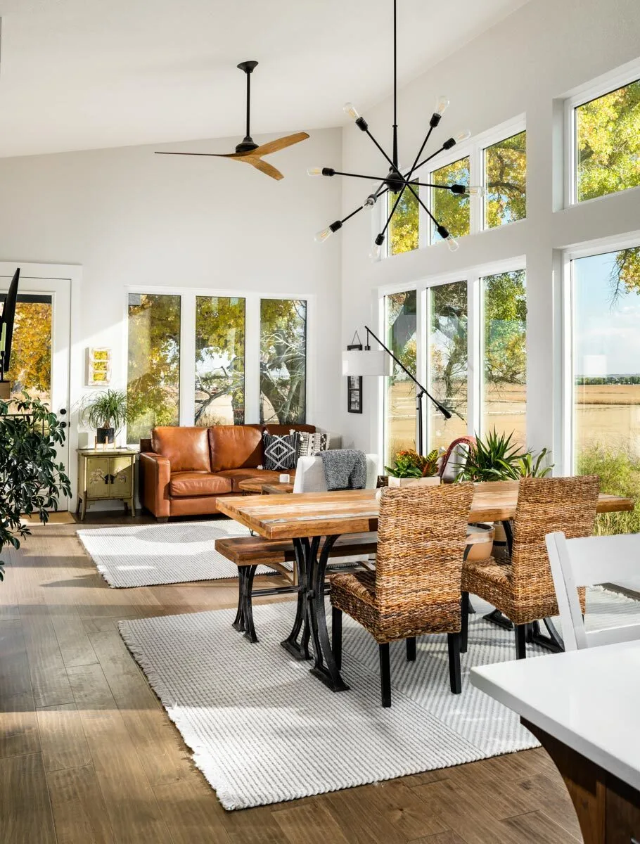 The natural lighting provides a beautiful glimpse of the house's interior.