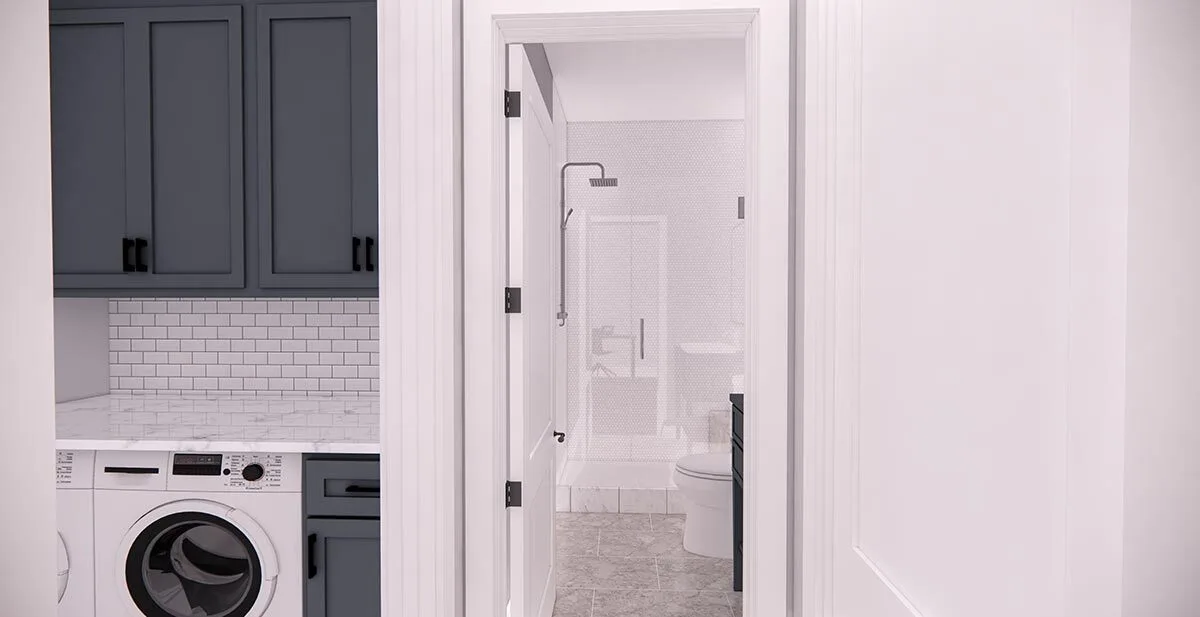 Laundry area at the second level of the house.