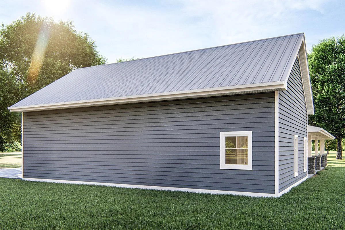 A more in-depth look of the thorough finish of the outside, as well as the remarkable design of the roof.