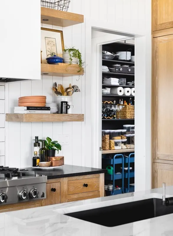 View of the kitchen's pantry for additional storage