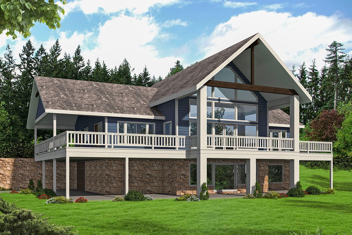 Lakefront Cottage Plans With Fireplace