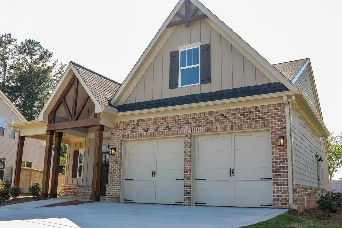 Featured in the vaulted ceiling style is the front porch area.