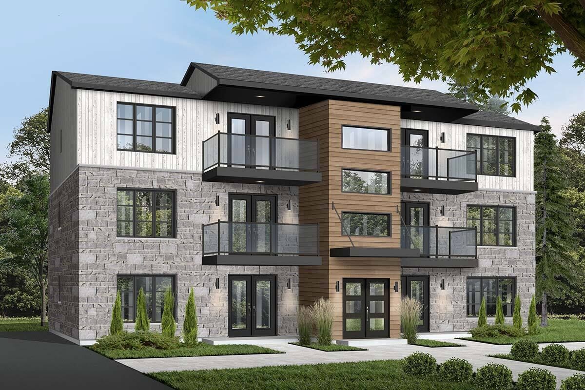 3 Story 2 Bedroom 6 Unit Modern Multi Family Home House Plan 3 Story 2 Bedroom 6 Unit Modern Multi Family Home House Plan