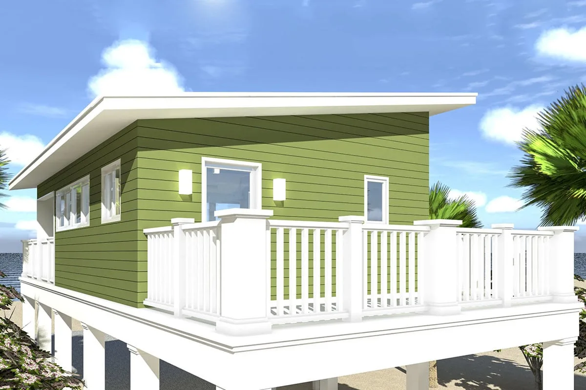 Observation area in the rear of the beach home.