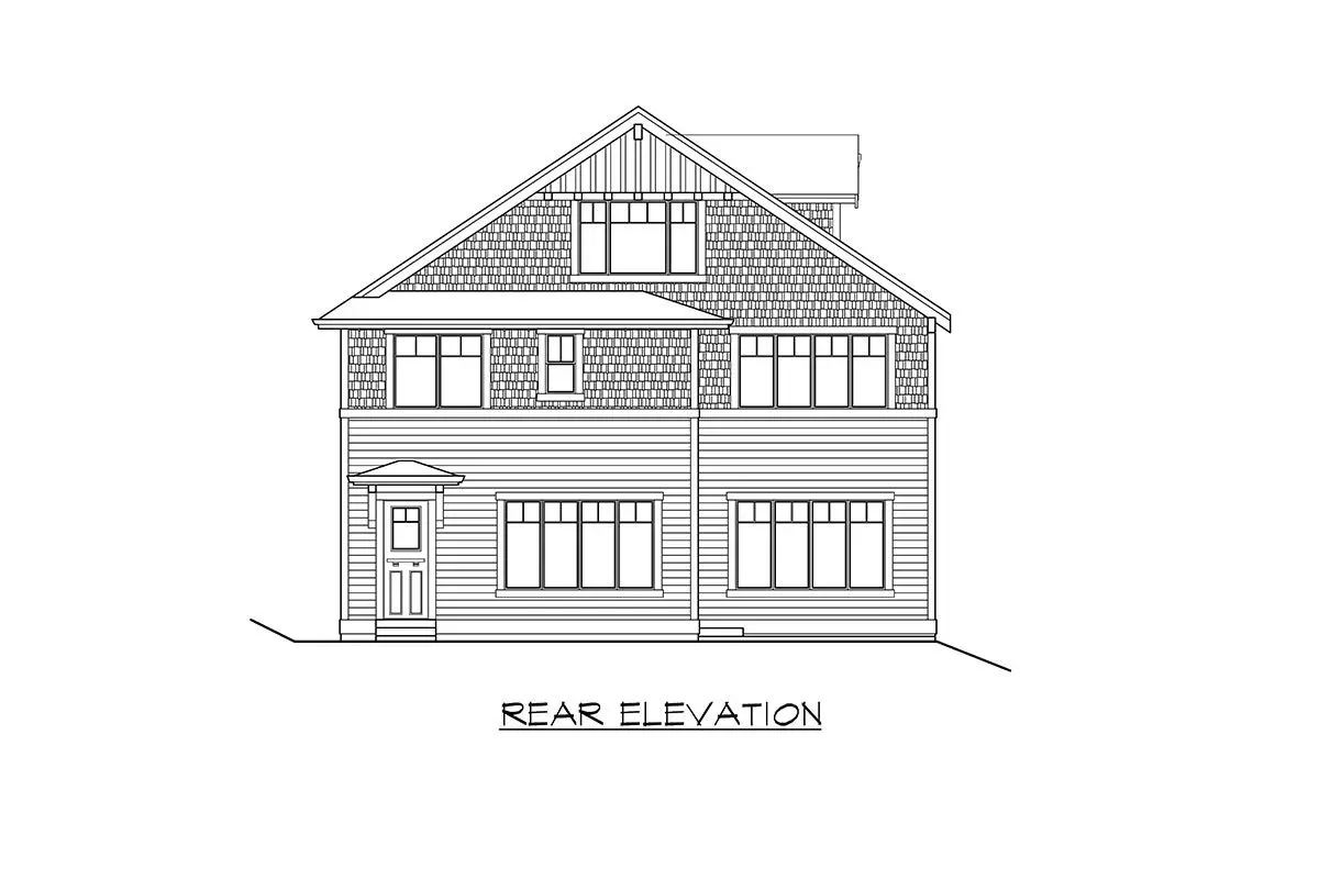The rough sketch of the back area of the house plan.