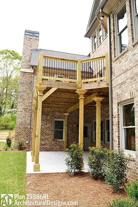 The deck floor plan in a timber frame appears to be sturdy.