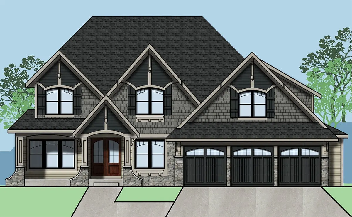 The graphic design of the house plan.