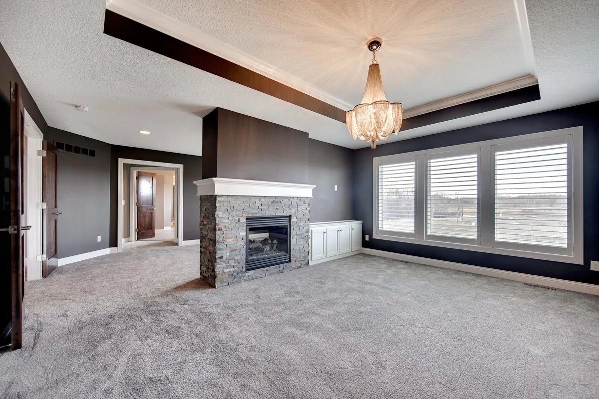 The master bathroom is accessible through a noticeable door.