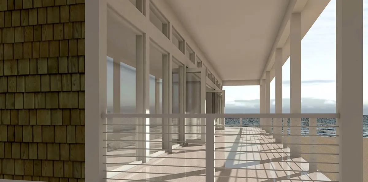 A breathtaking view of the outside from the porch area, with an excellent glass-style doorway.