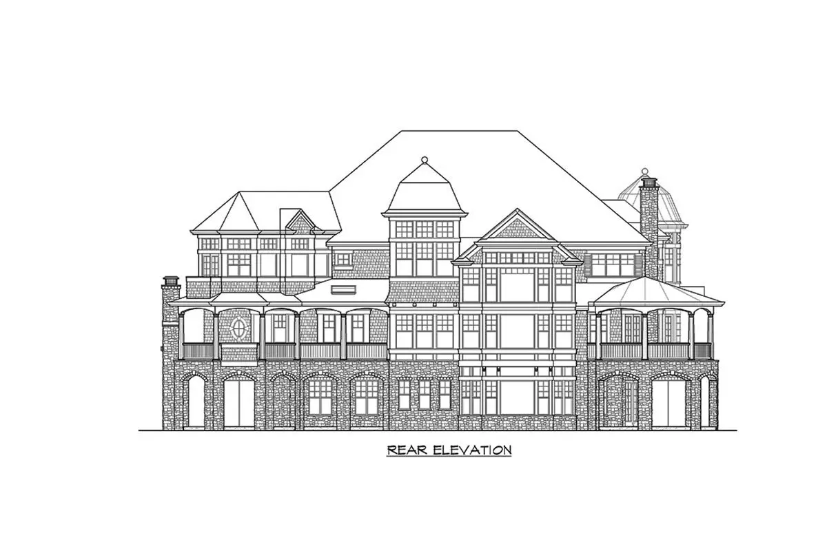 The rear elevation sketch of the house.