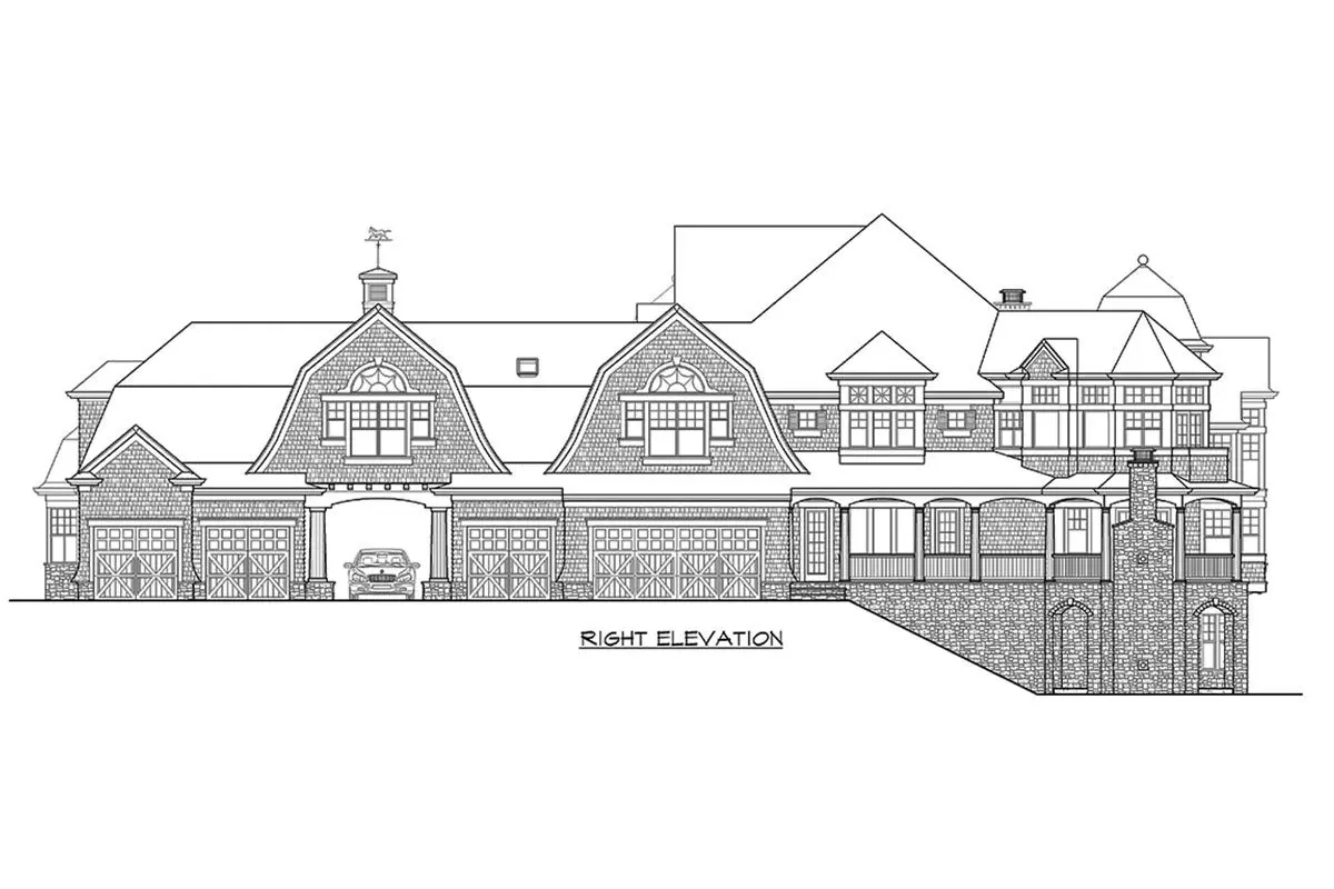 The sketch of the right part of the house.