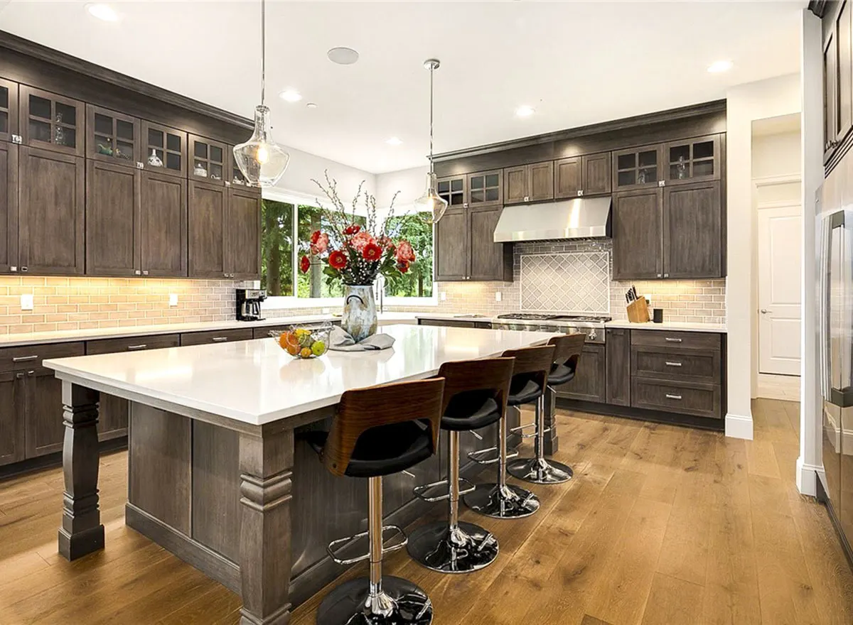 Kitchen area with an attractive rustic interior.