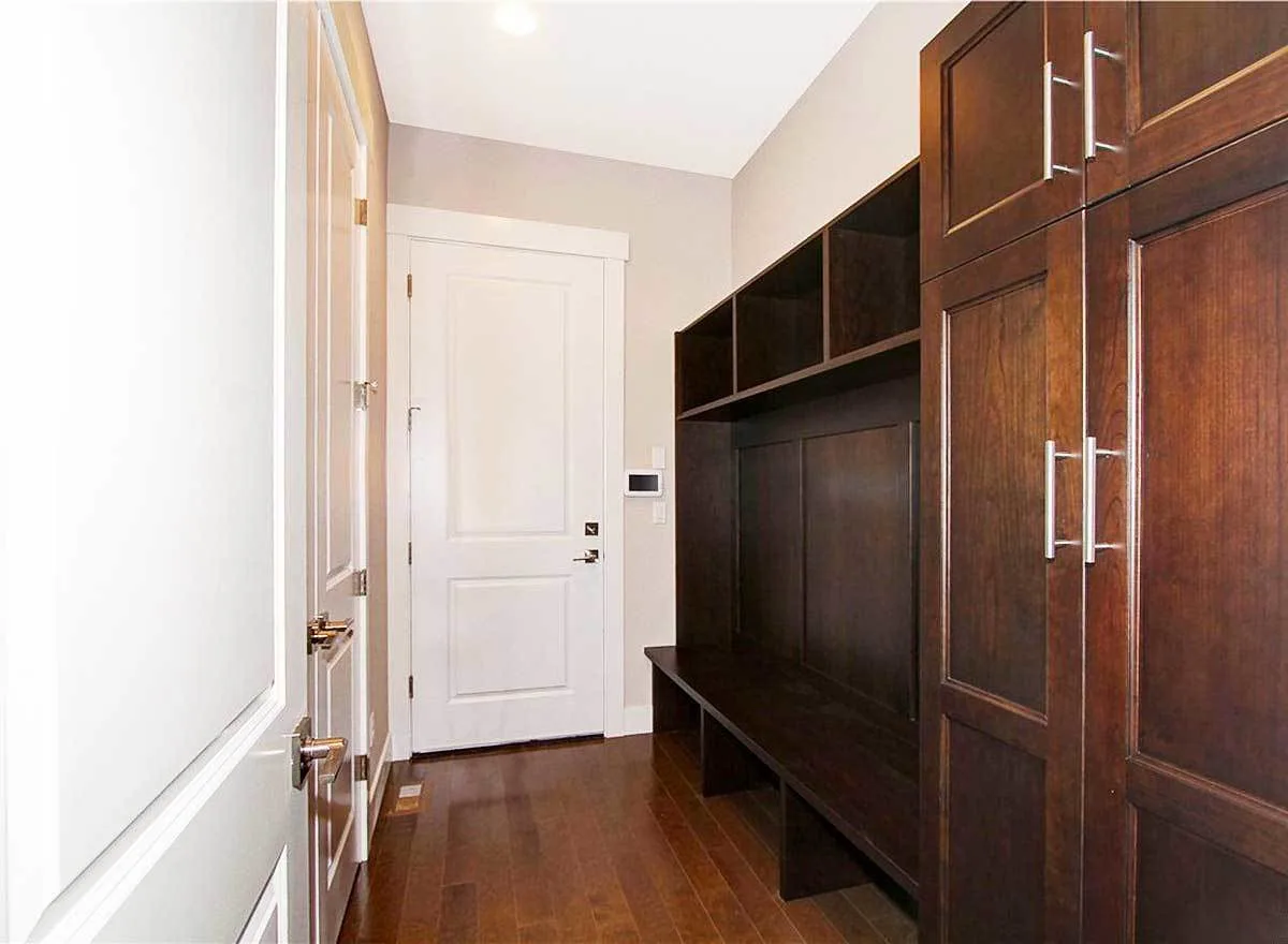 A walk-in closet from the master bedroom.