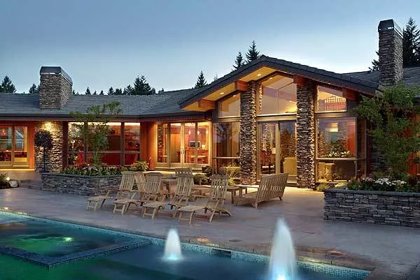 The rear plan has a mirror with wood framing layout of the home.