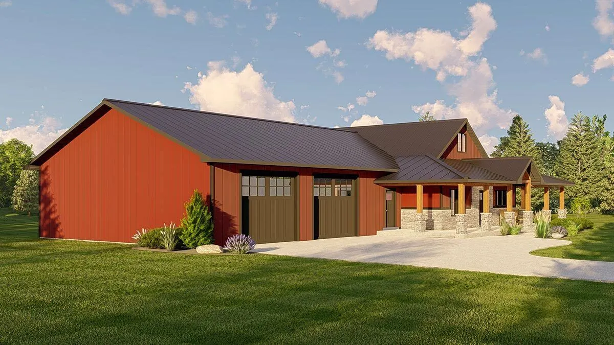 Garage doors with a dark brown tint.