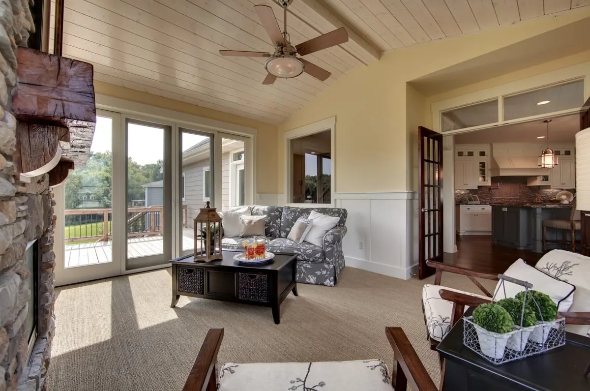 A view of the deck and access from the porch area.